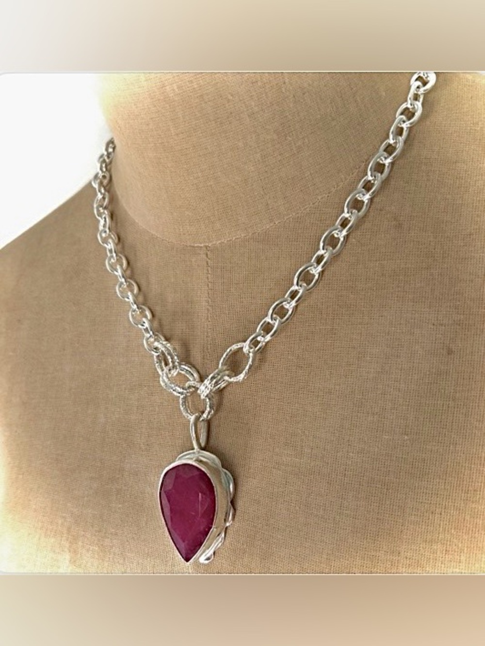 NEW ✨KASHMIR Ruby✨Silver Necklace